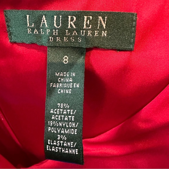 Ralph Lauren Women's
Faux Wrap Ruched
Cocktail Dress Red Size 8 - Picture 3 of 5